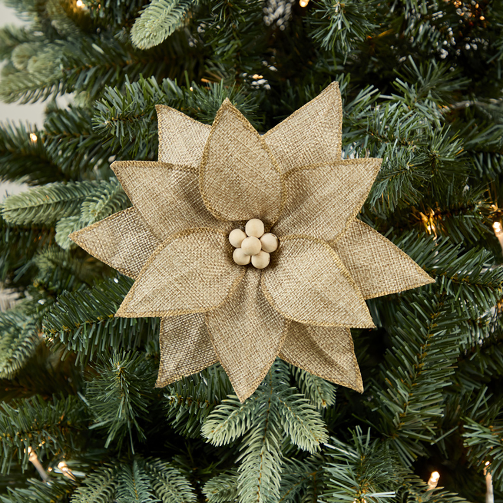 Decoratiune Floare cu Margele, cu clips, iuta, maro