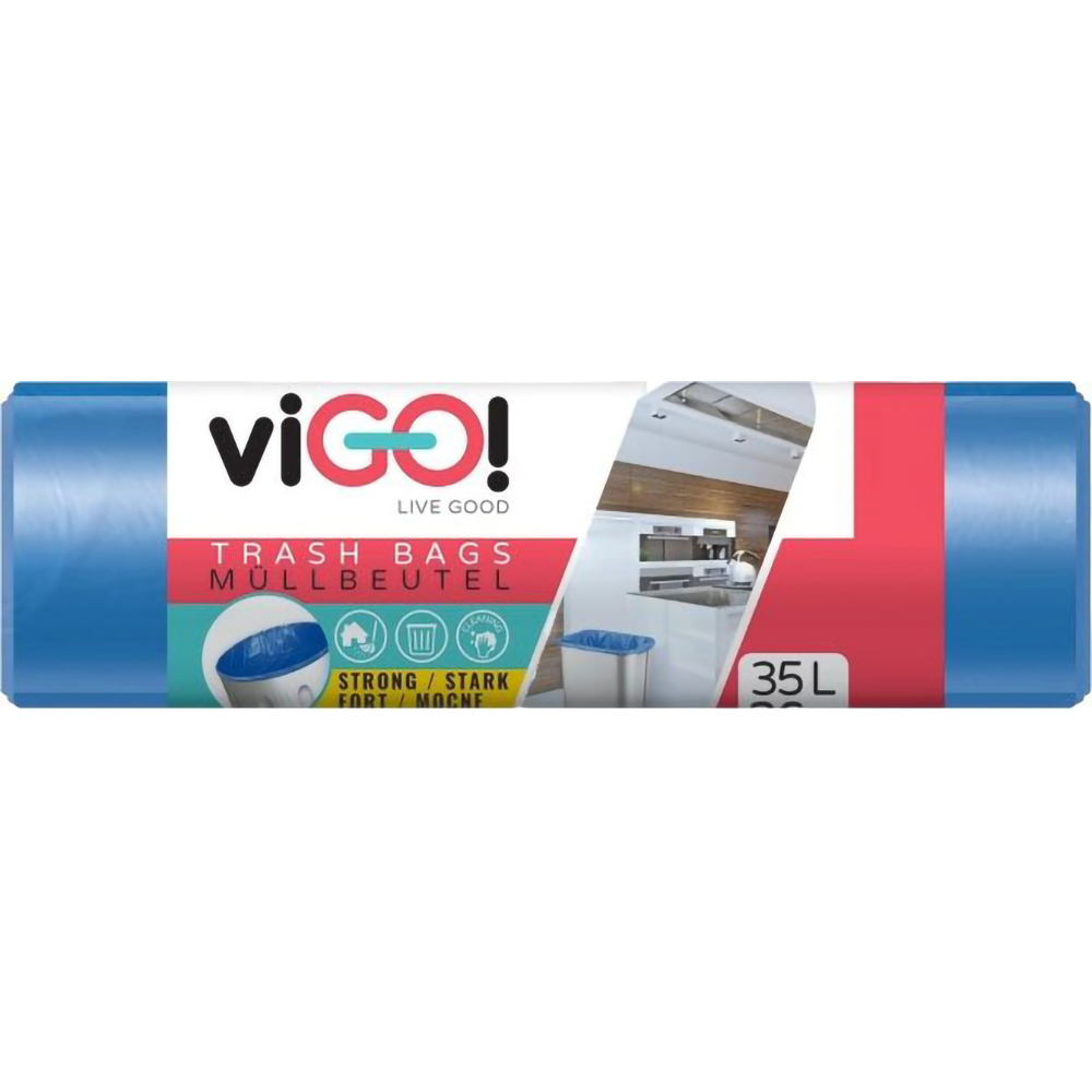 Saci menajeri VIGO Standard, 36 bucati, 35 l, albastru