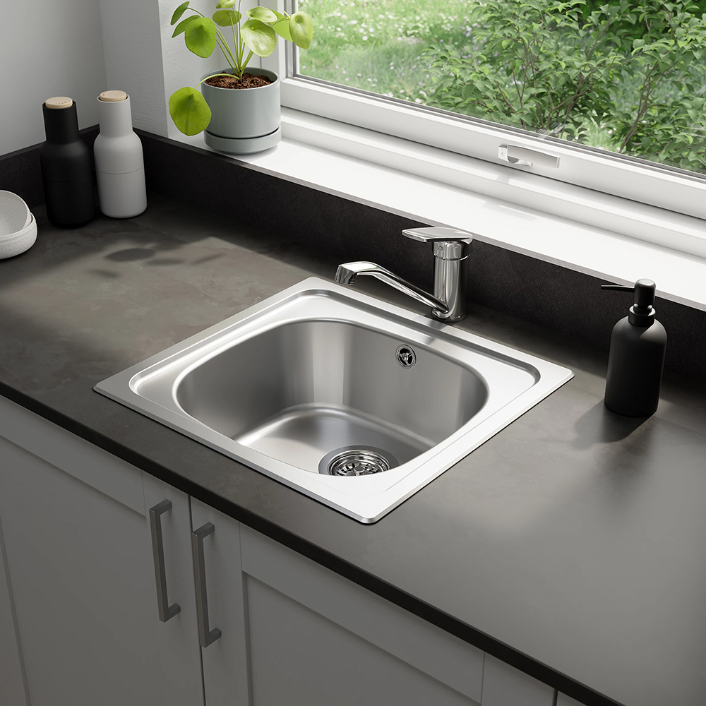 Chiuveta bucatarie Cooke & Lewis Bundt, 1 cuva, inox