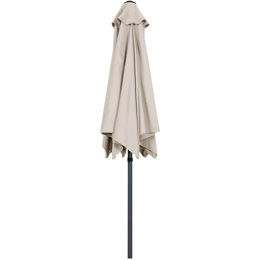 Umbrela gradina inclinabila GOODHOME Kasane, 2.5 m, UPF30, deschidere tip manivela, aluminiu si poliester, bej
