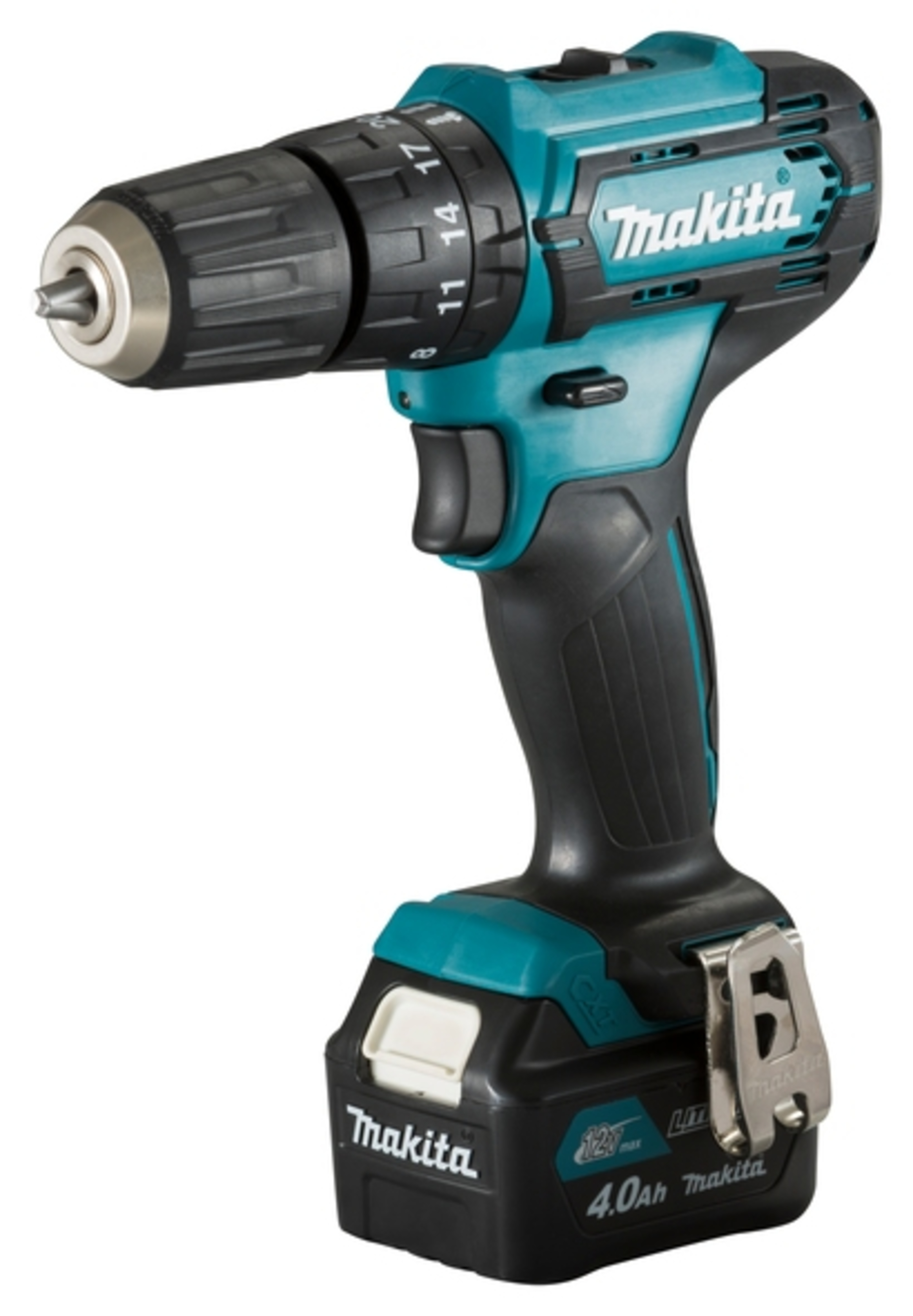 Masina de gaurit si insurubat cu percutie Makita HP333DSME, acumulator 12V, 2 x 4Ah