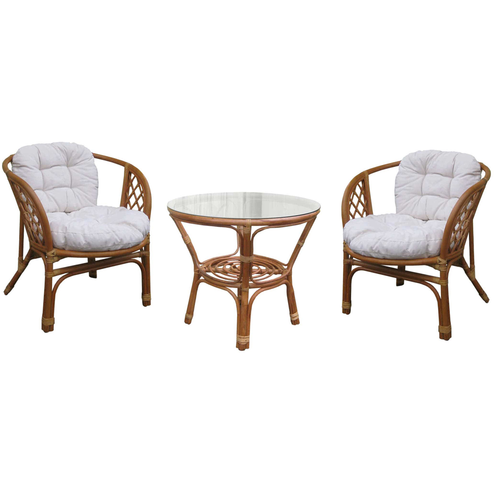Set mobilier gradina Home Decor, 3 piese, perne, natur