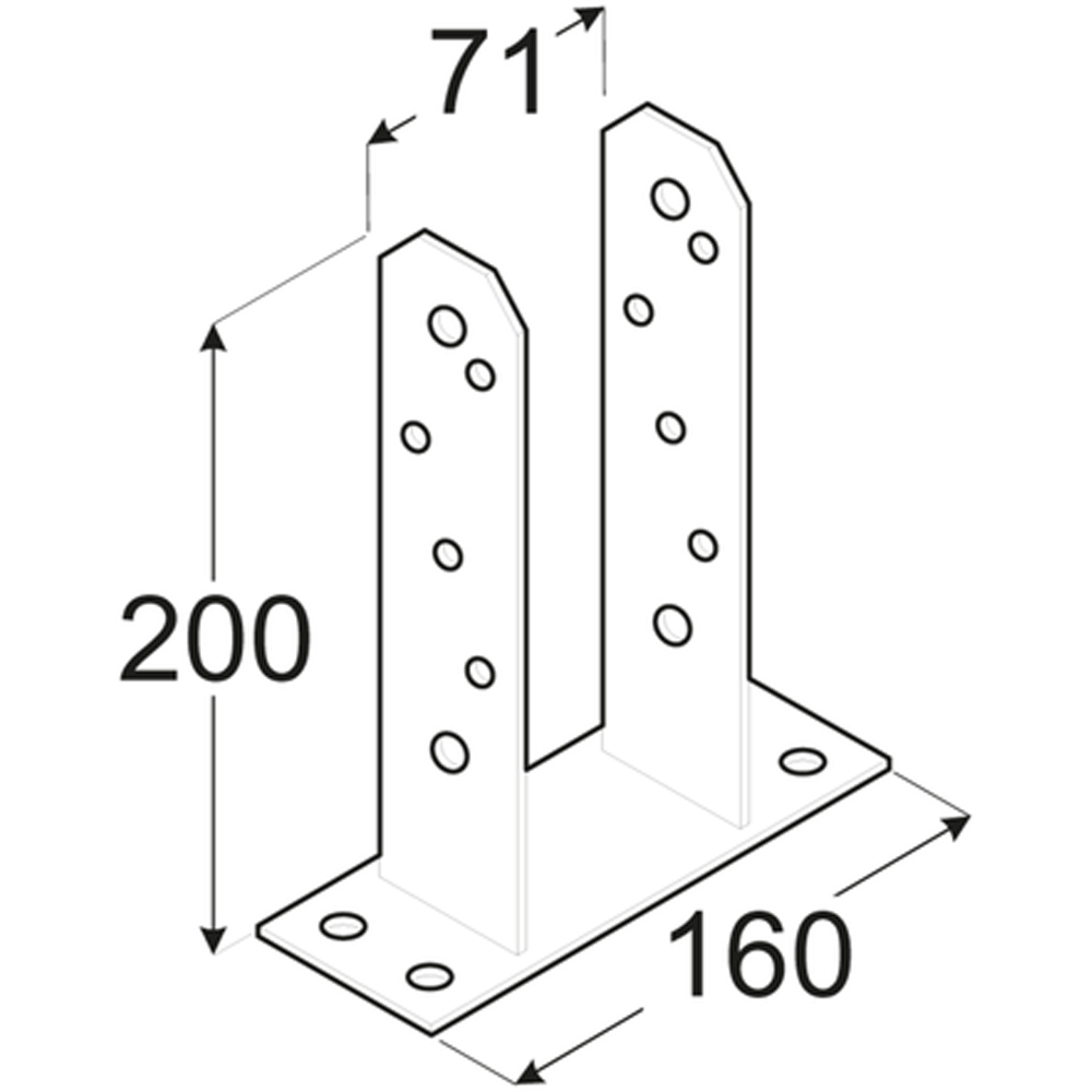 Papuc reazem DMX 4861, otel, 71 x 200 x 5mm