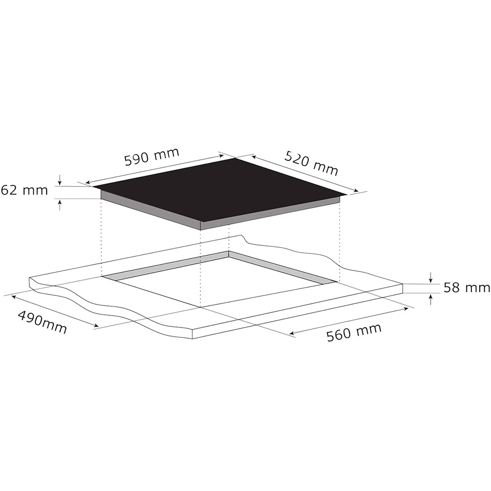 Plita incorporabila NN4ZID60EU, Inductie, 4 arzatoare, Touch Control, negru