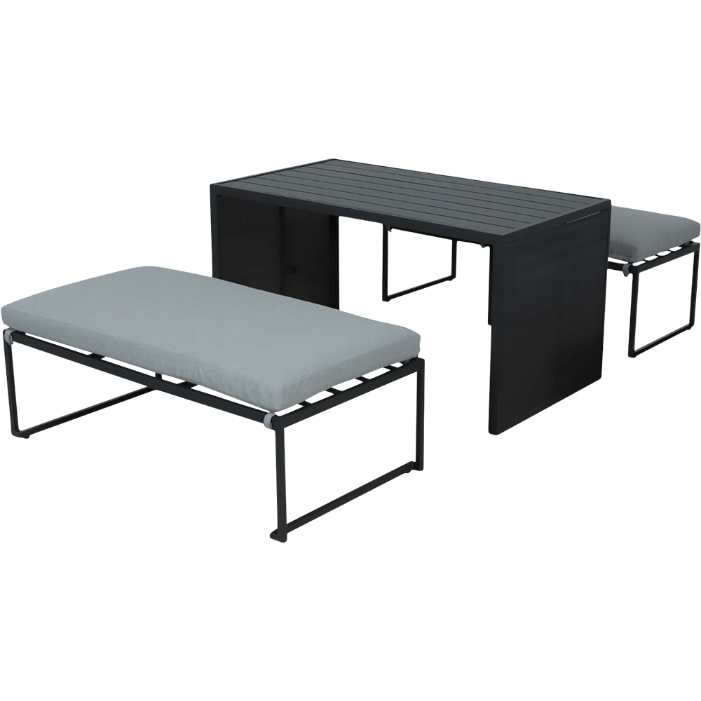 Set mobilier modular gradina INCA, 4 piese, gri