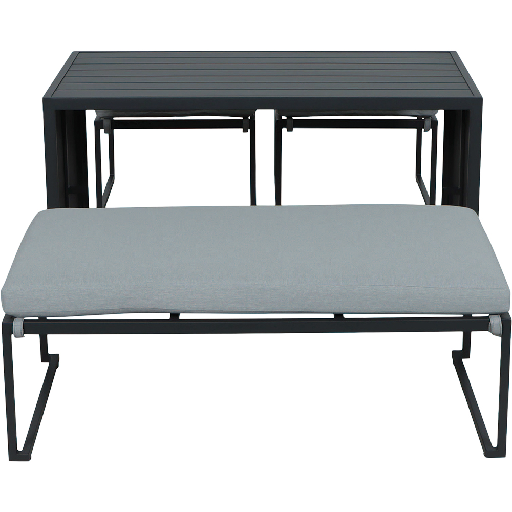 Set mobilier modular gradina INCA, 4 piese, gri