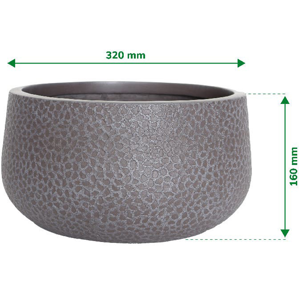 Ghiveci flori VERVE, lut, D 32 cm, gri