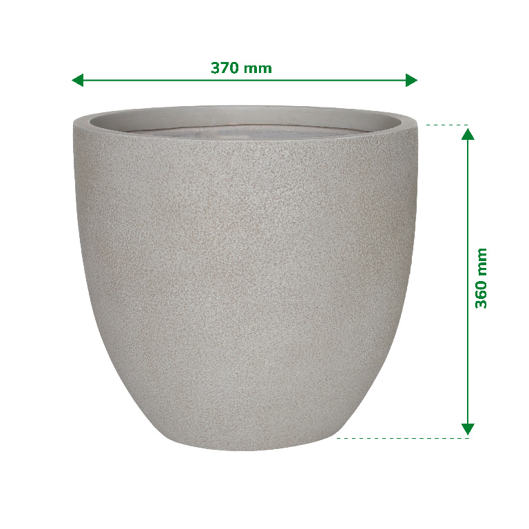 Ghiveci flori VERVE, fibra de lut, D 37 cm, natur