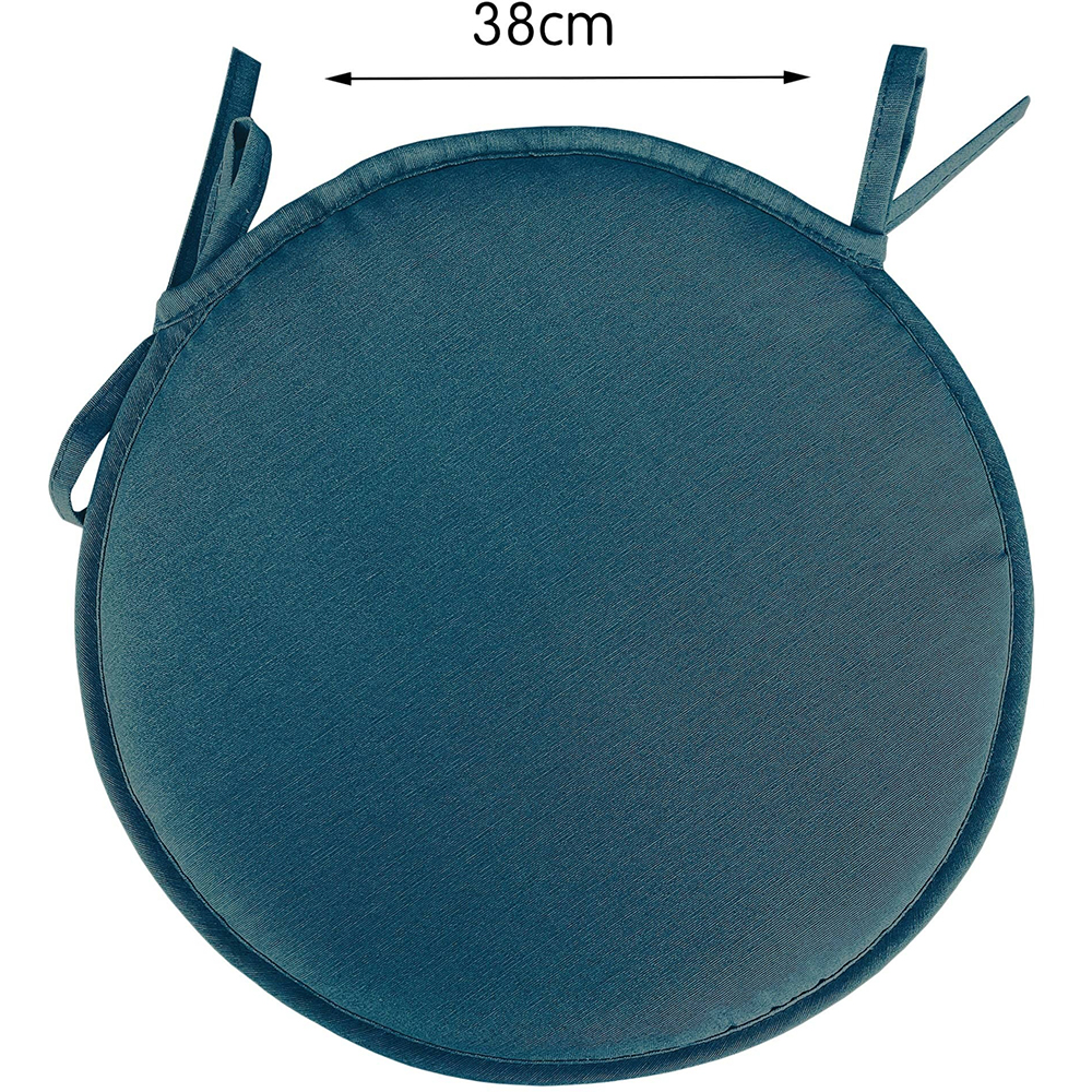 Perna rotunda pentru scaun COCOS, 38 x 38 x 3 cm, bumbac si poliester, albastru