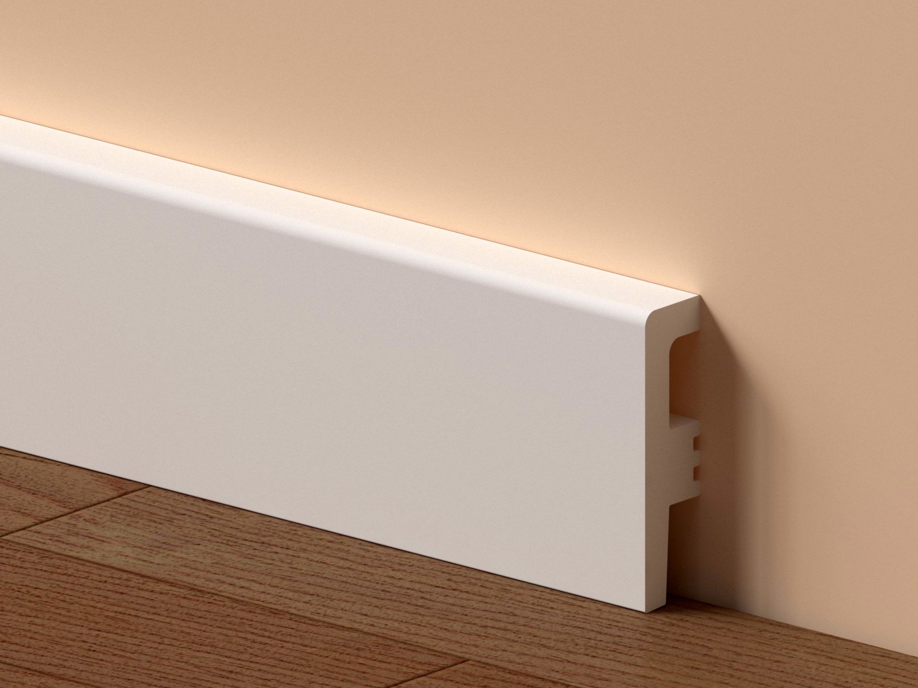 Plinta Apatit, polimer, 220 x 6 x 1.6 cm, alb
