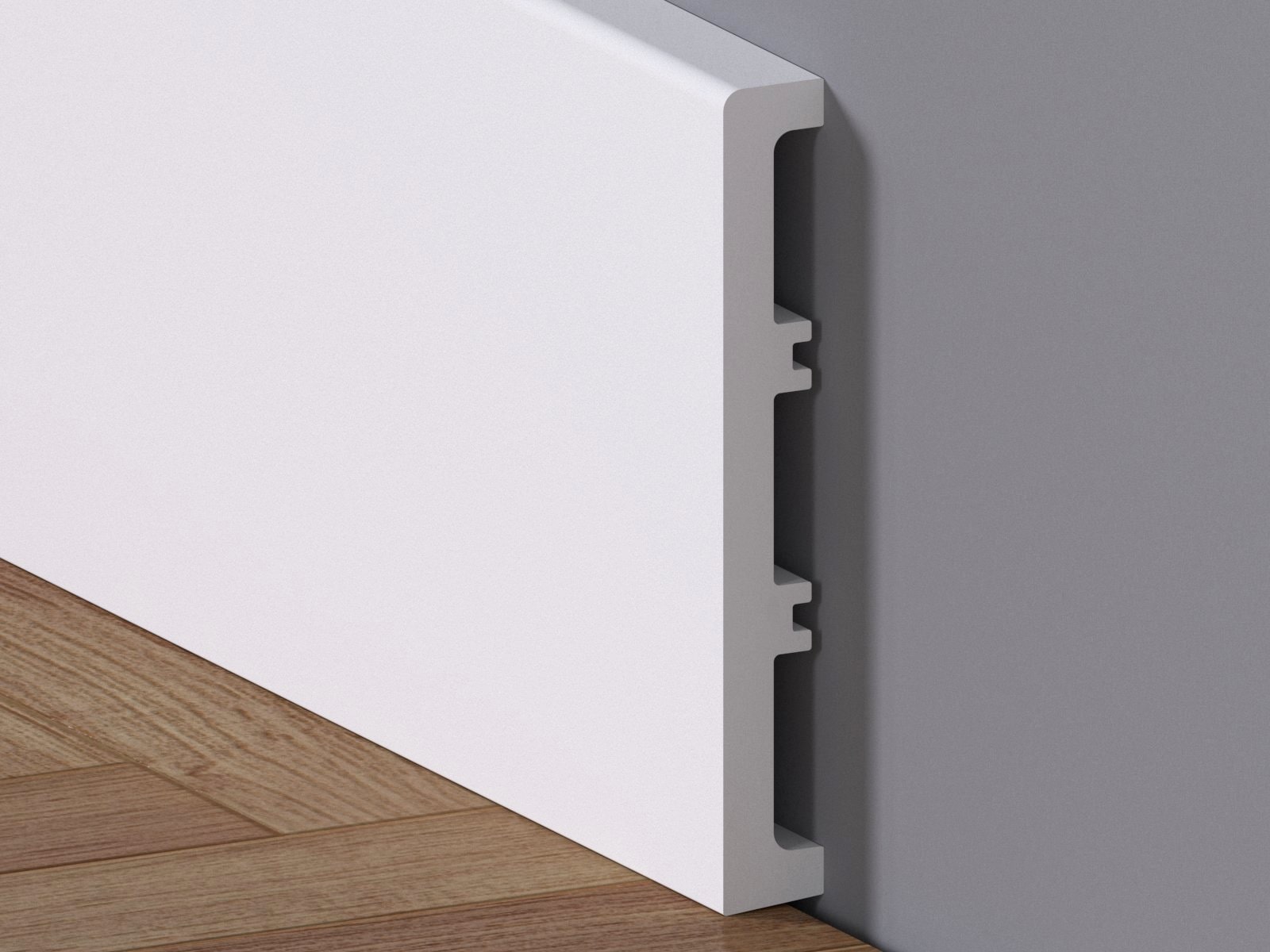 Plinta Apatit, polimer, 220 x 12 x 1.6 cm, alb
