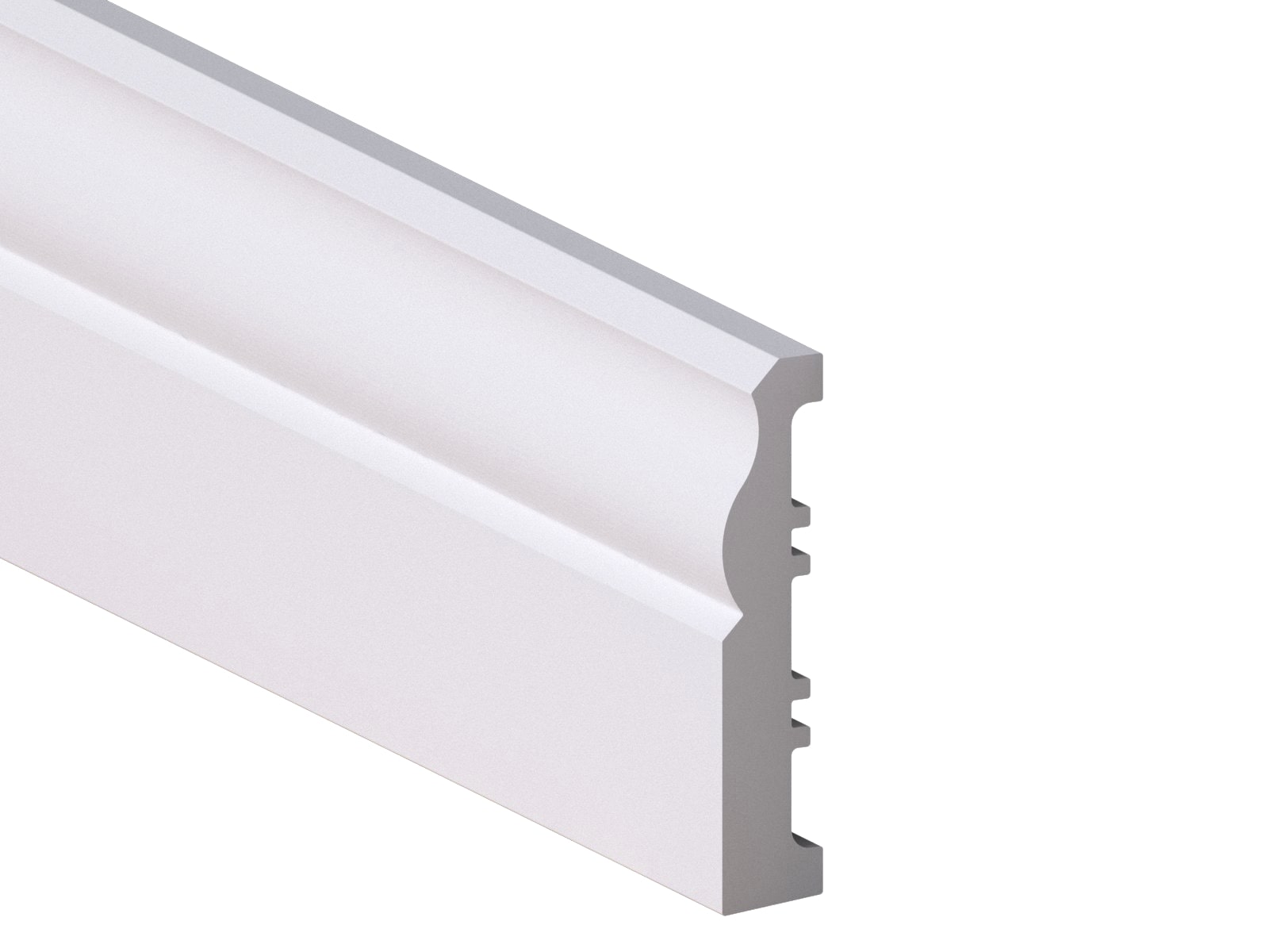 Plinta Smarald, polimer, 220 x 8 x 1.6 cm, alb