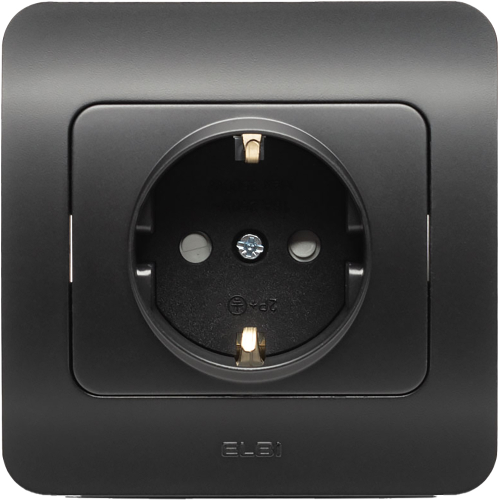 Priza electrica ELBI EL0072908, IP20, 16A, 220-240 V, negru mat