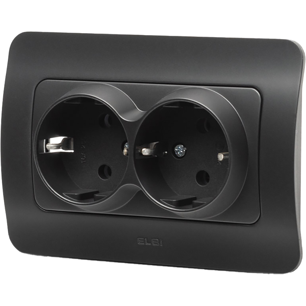 Priza electrica ELBI EL0072910, IP20, 16A, 220-240 V, negru mat