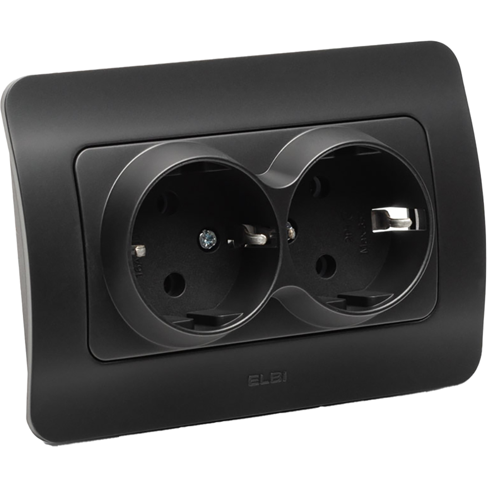 Priza electrica ELBI EL0072910, IP20, 16A, 220-240 V, negru mat