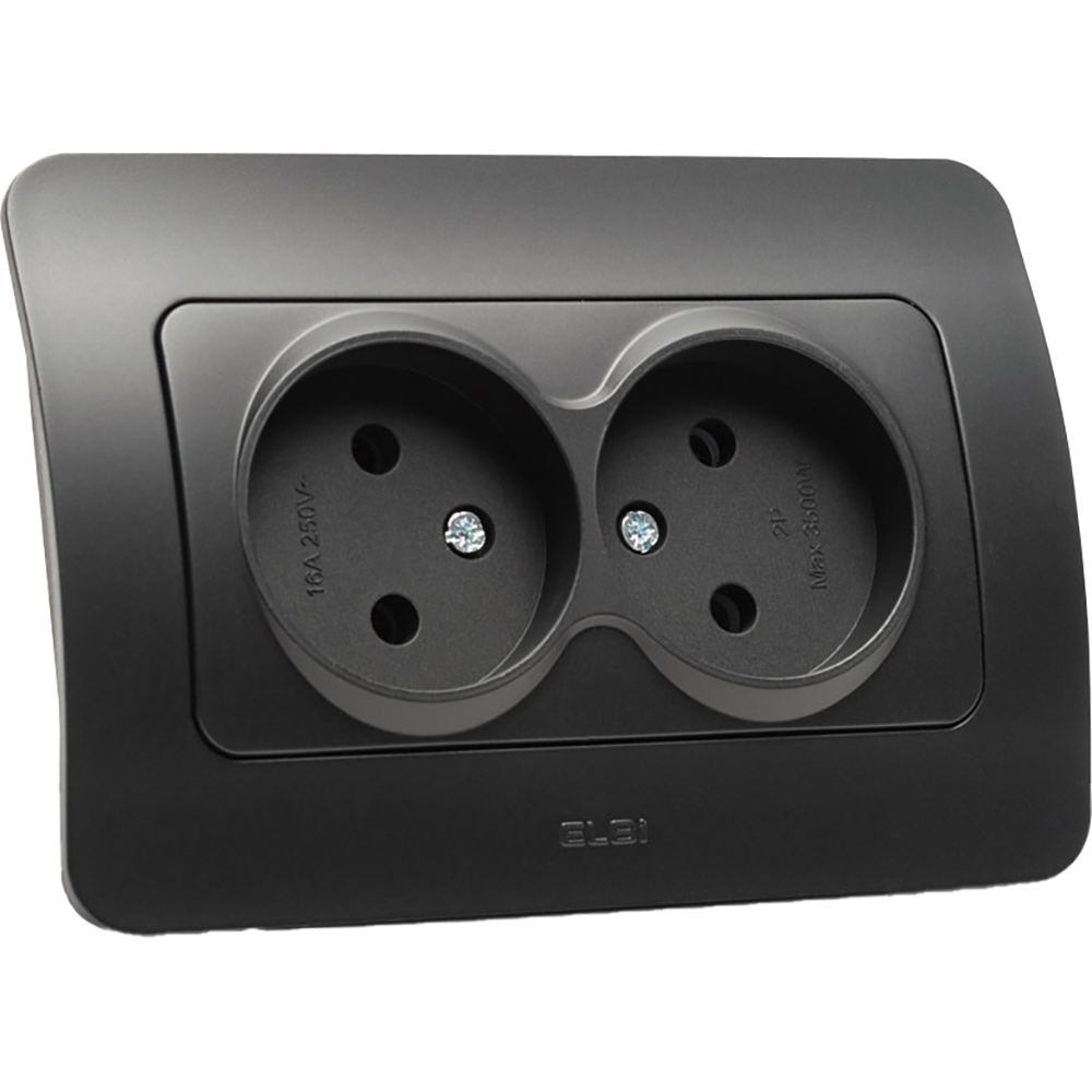 Priza electrica ELBI EL0072911, IP20, 16A, 220-240 V, negru mat