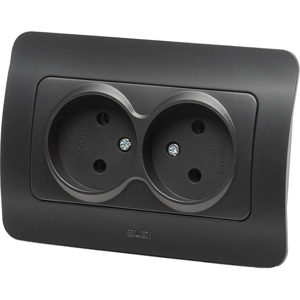 Priza electrica ELBI EL0072911, IP20, 16A, 220-240 V, negru mat
