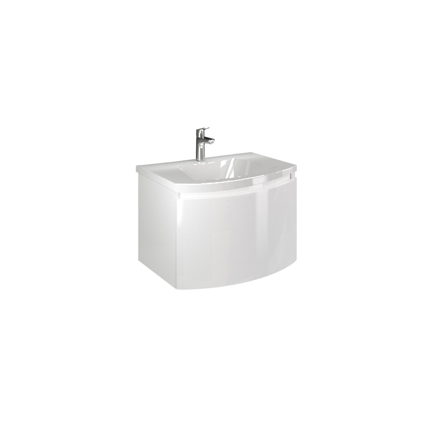 Set masca cu lavoar Savinidue Sole, suspendat, 62 x 43 x 49 cm, alb