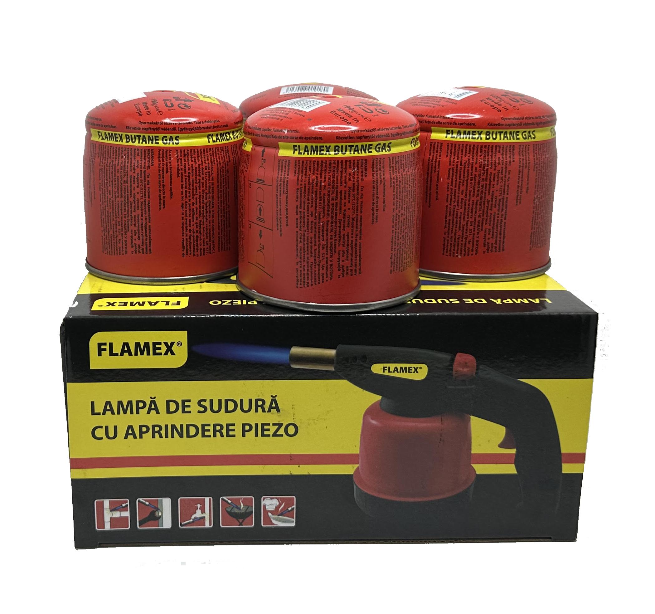 Set Lampa gaz Flamex, 4 butelii 190 g