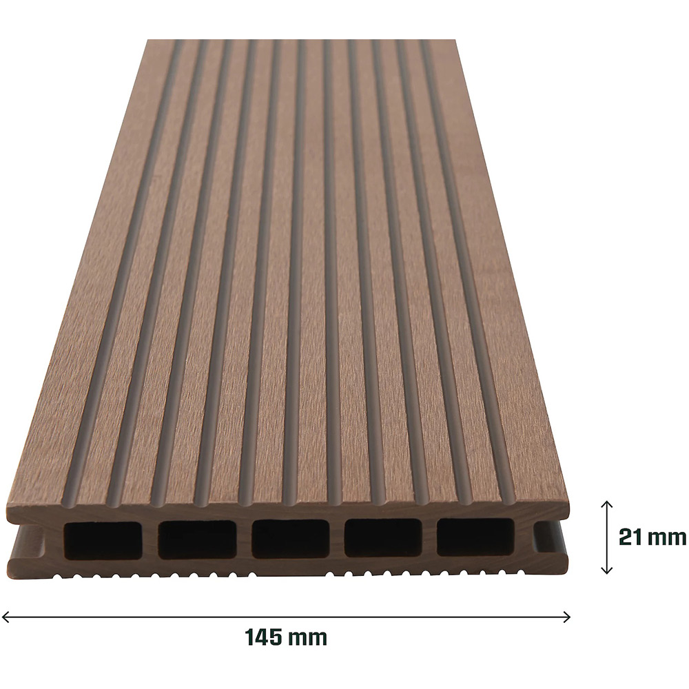 Placa WPC terasa KLIKSTROM Neva, 220 x 14.5 x 2.1 cm, maro