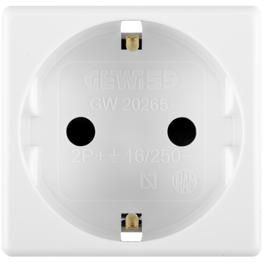 Priza electrica GEWISS GW20265DY02, interior, incastrat, IP40, 16A, alb