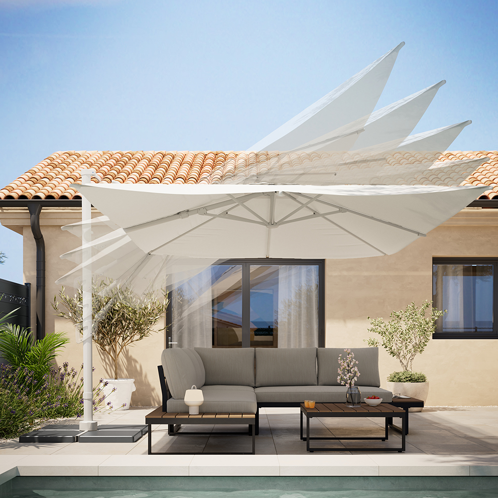 Umbrela de exterior GOODHOME Corby, 3 x 4m, bej