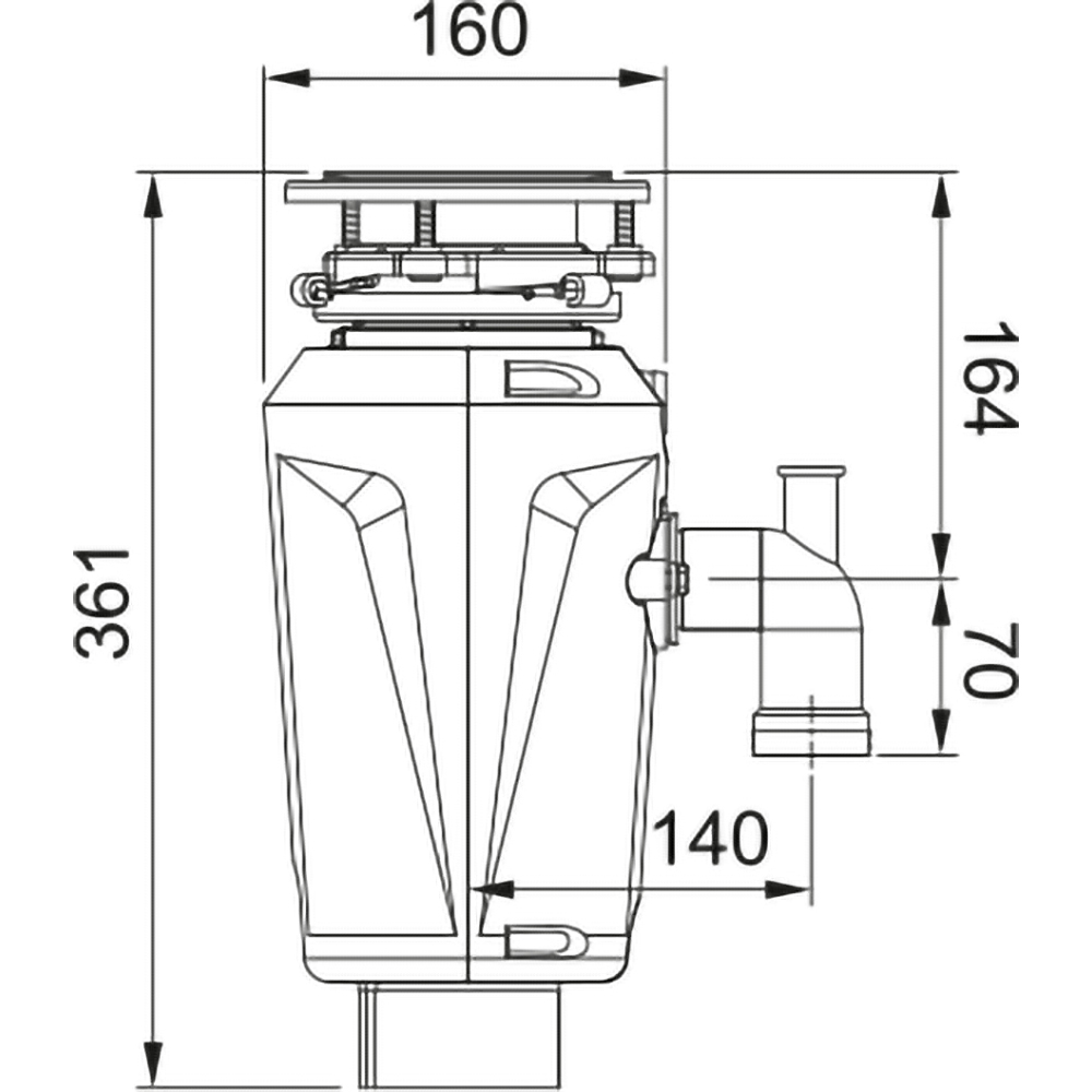 Tocator resturi vegetale FRANKE Slim 50, 0.5HP, 2600rpm, rosu