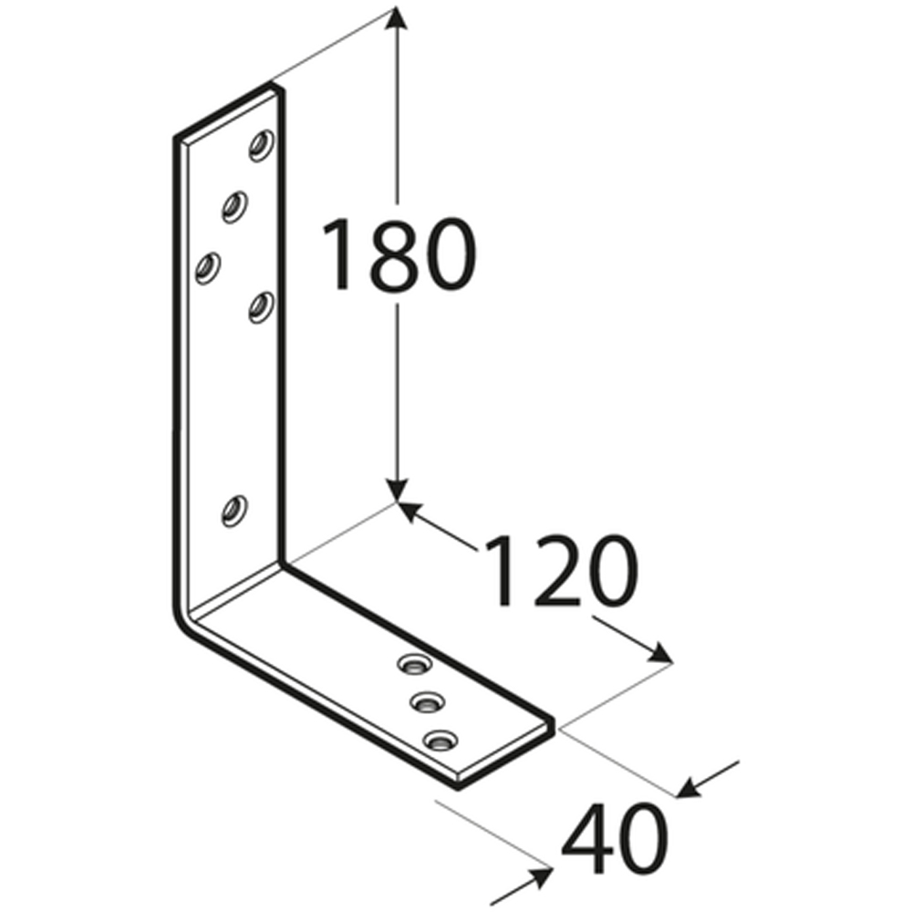 Coltar constructii DMX, 180 x 120 x 40 x 5 mm, otel