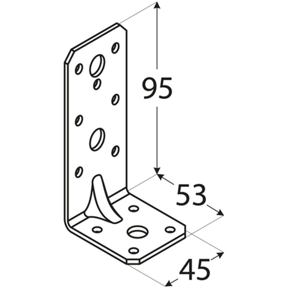 Coltar ranforsat DMX , 95 x 53 x 2.5 mm, otel