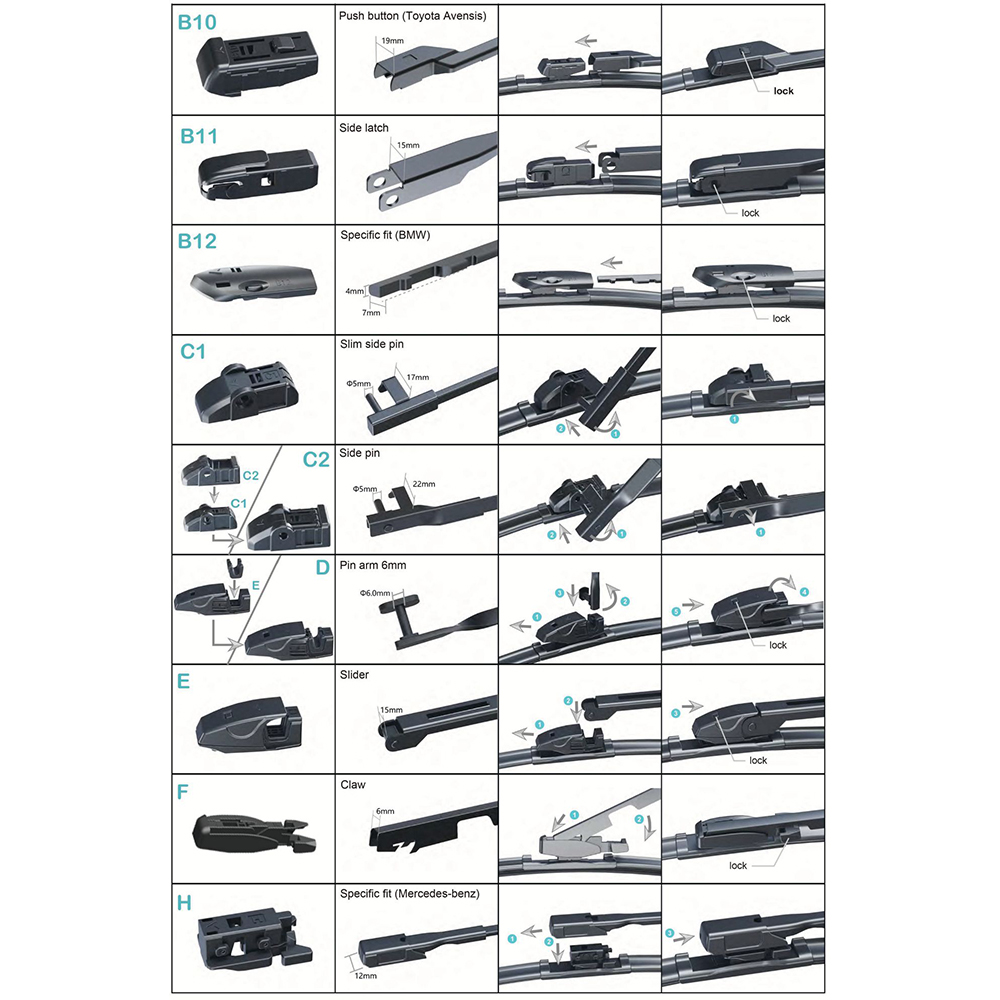 Stergator parbriz CARMAX Premium, 13 adaptoare, 65cm