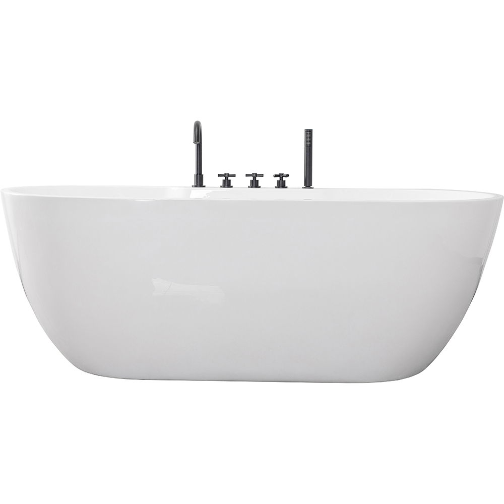 Cada baie freestanding SANOTECHNIK Aruba G9041, acril, 170 x 75 x 58 cm, baterie si para de dus incluse, alb-negru