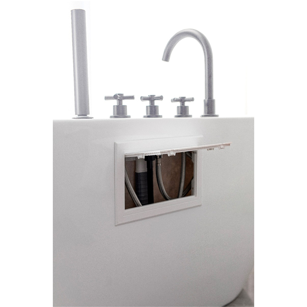 Cada baie freestanding SANOTECHNIK Aruba G9045, acril, 170 x 75 x 58 cm, baterie si para de dus incluse, alb-crom