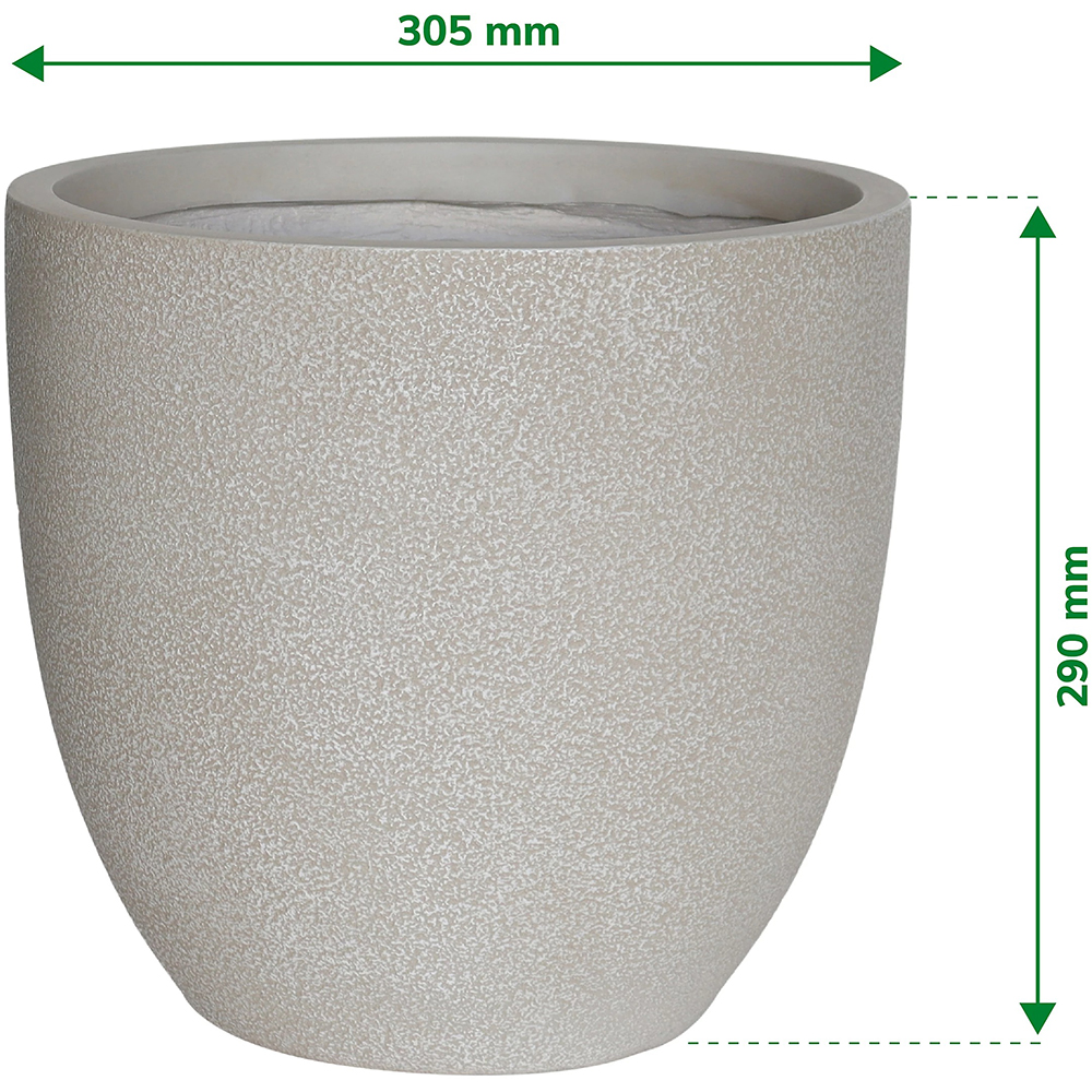 Ghiveci flori VERVE, lut, D 30.5 cm, gri deschis
