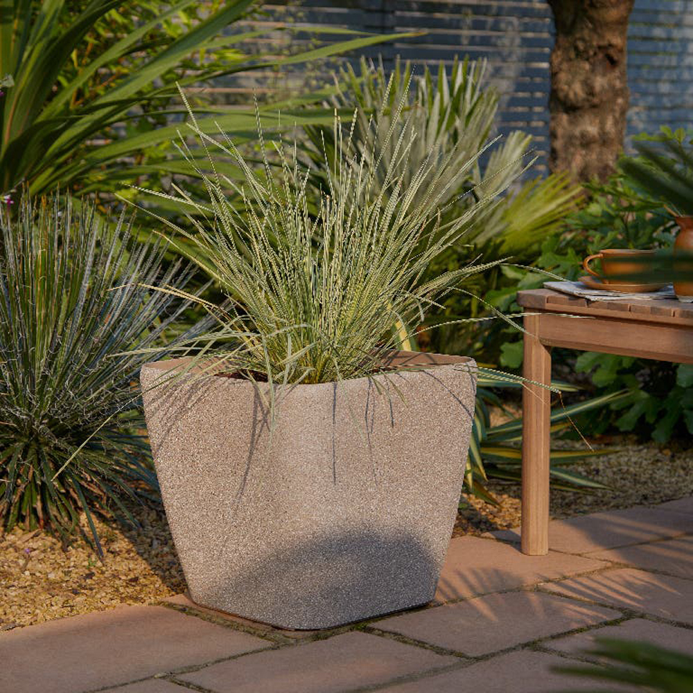 Ghiveci flori VERVE, plastic, D 35 cm, bej