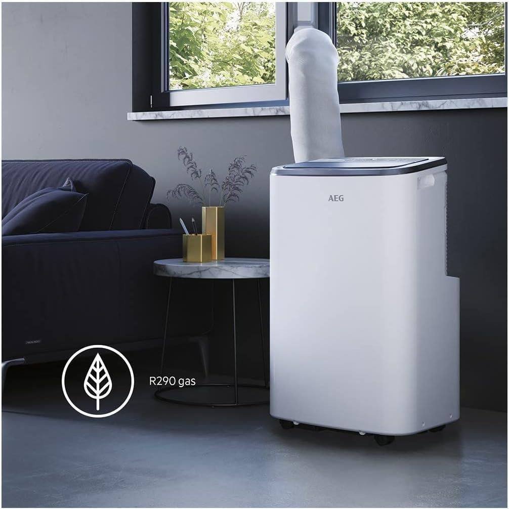 Aer conditionat portabil AEG AXP26U558HW, 9000BTU, Kit evacuare inclus, alb