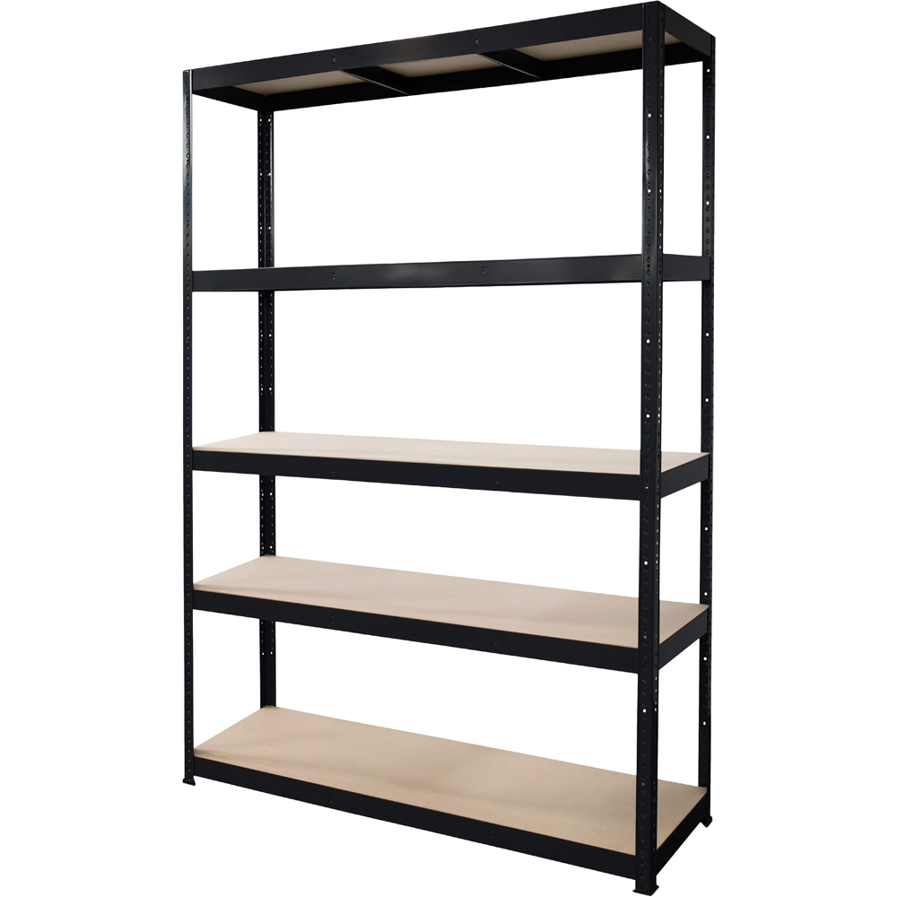 Raft atelier GOODHOME Ryle, metal, 120 x 40 x 179 cm, 100 kg/polita, negru