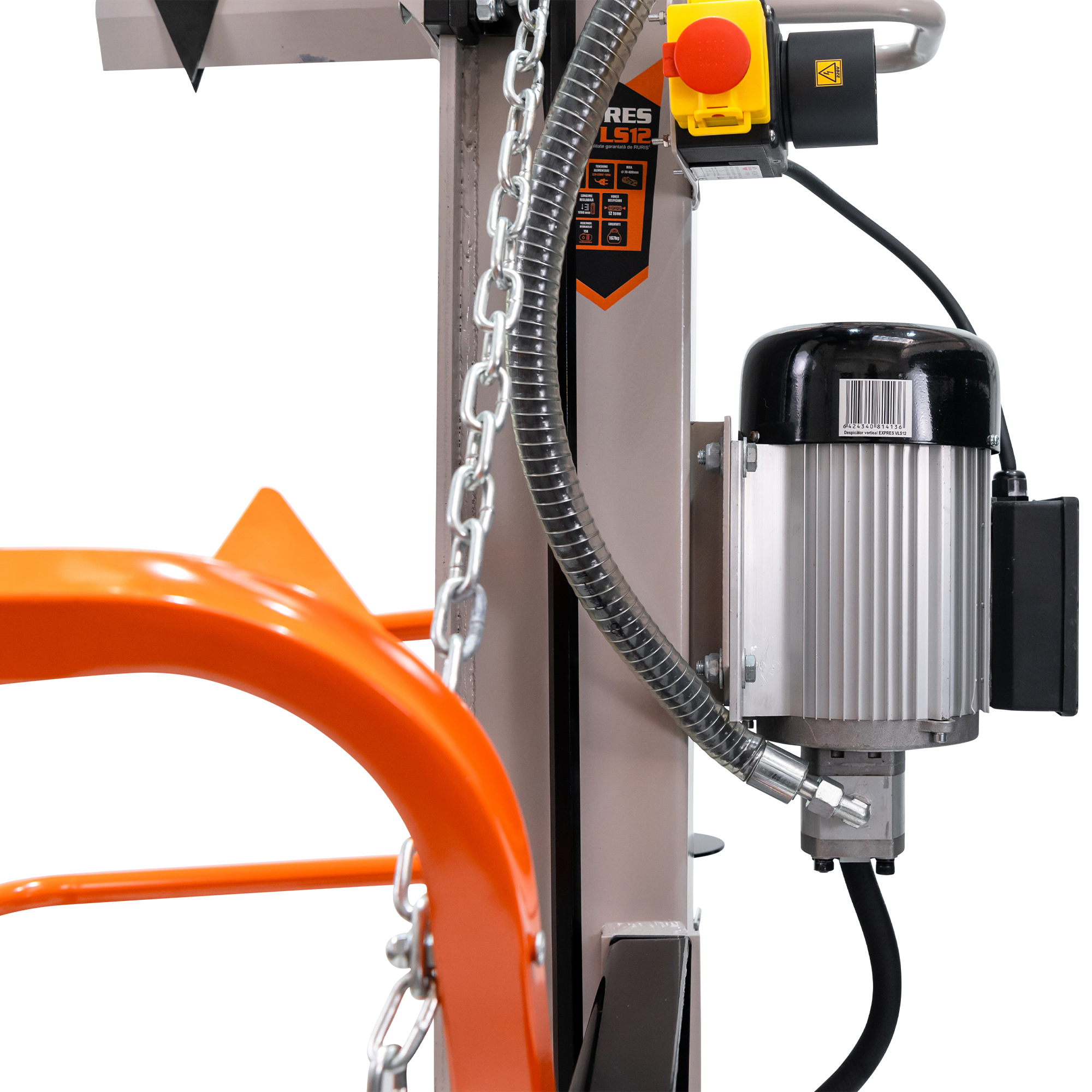 Despicator vertical lemne Ruris DLV1600, 3kW, 12 tone, 70-400 mm, gri/portocaliu