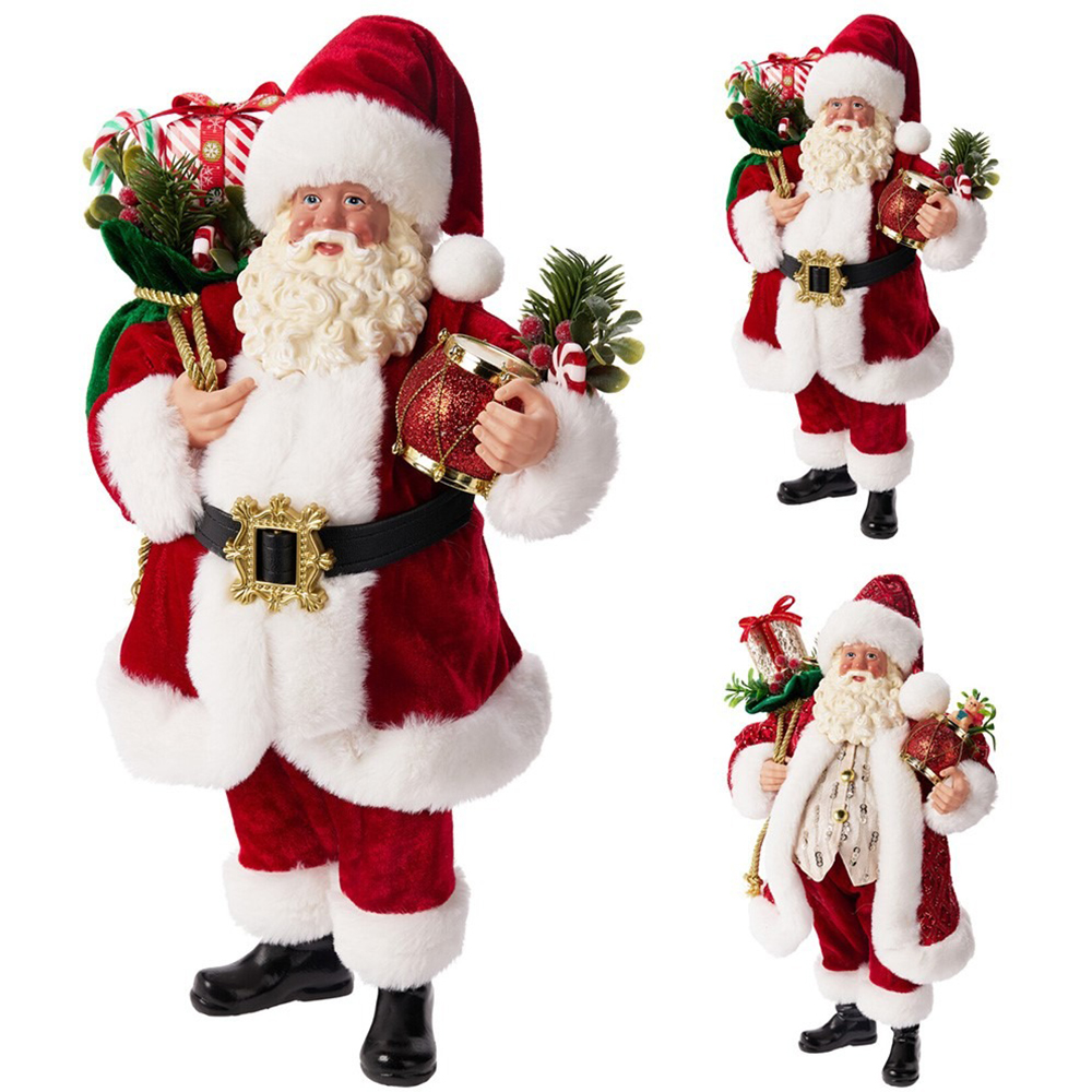 Decoratiune Mos Craciun, 38 cm, rosu