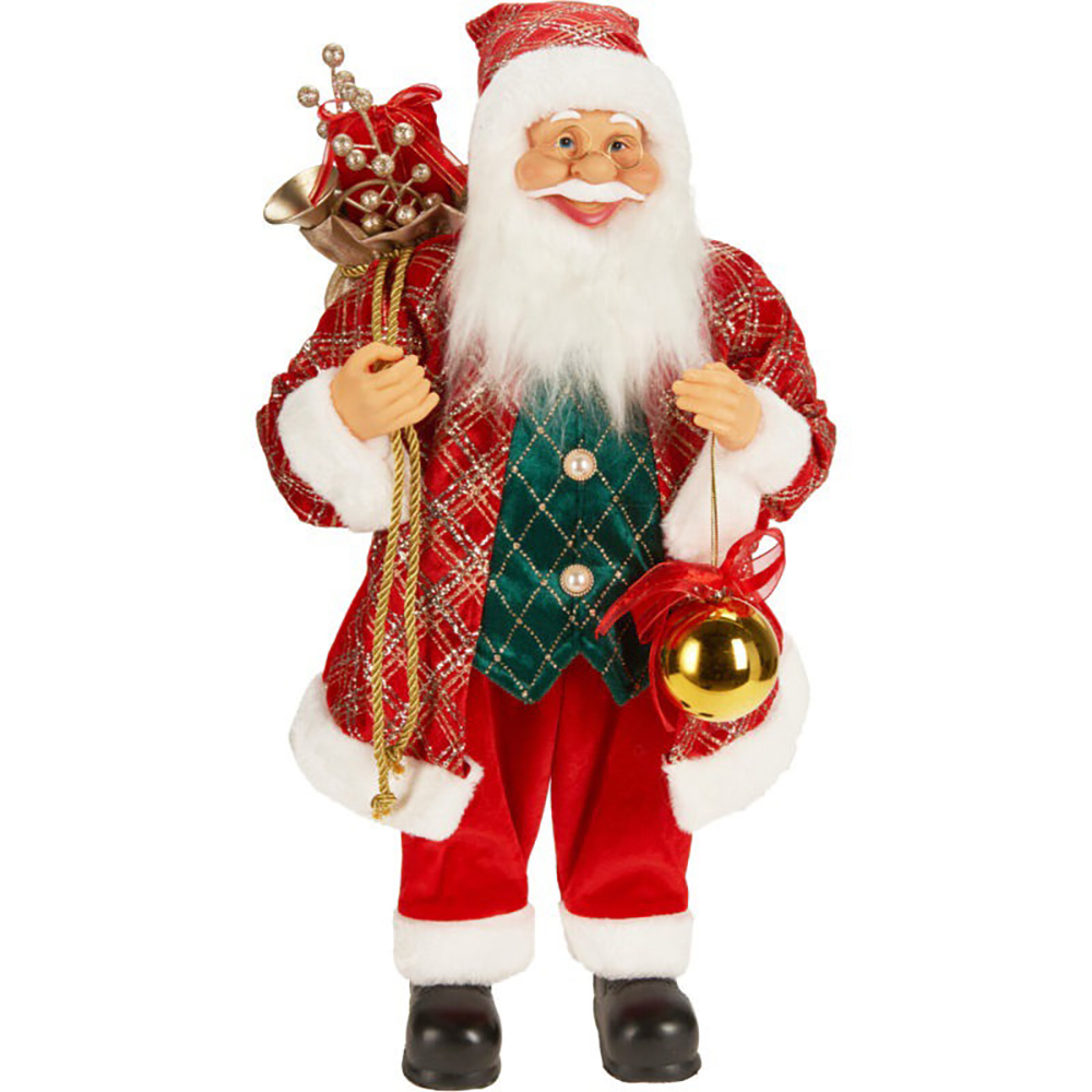 Decoratiune Mos Craciun, 60 cm, rosu