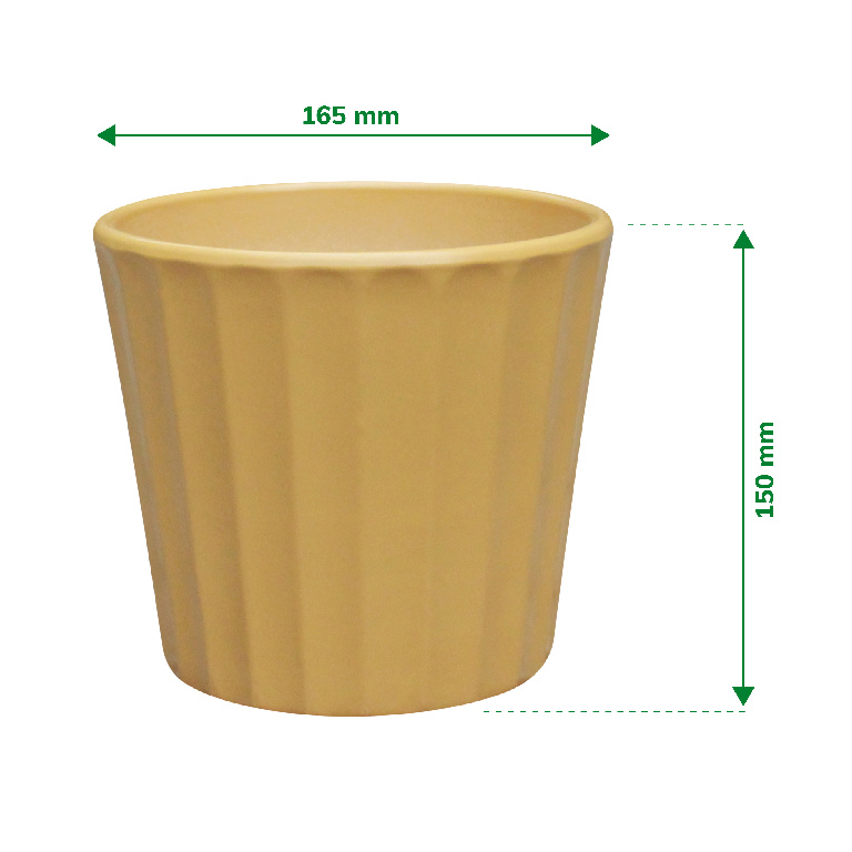 Ghiveci flori VERVE, argila, D 16.5 cm, galben