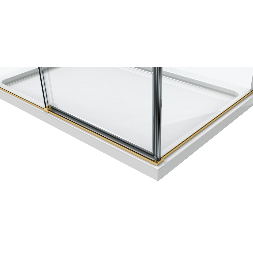 Cabina dus standard BELFORM Fortuna, dreptunghiulara, aluminiu, 120 x 80 x 200 cm, sticla securizata 6mm, profil auriu