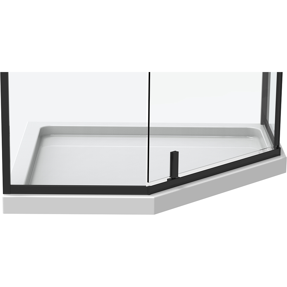 Cabina dus standard BELFORM Infinity, pentagonala, 90 x 90 x 200 cm, profil aluminiu, sticla securizata 6mm, negru