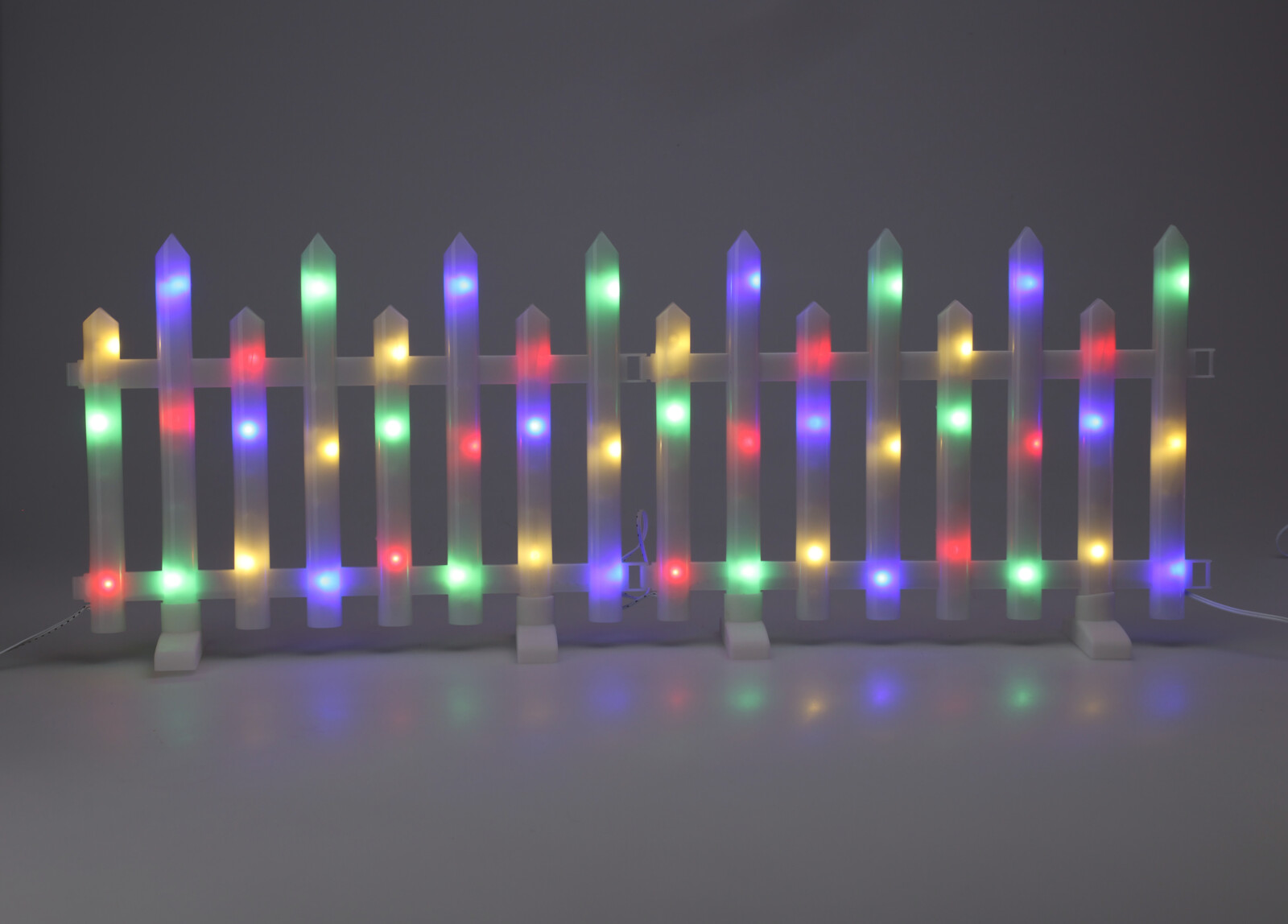 Decoratiune luminoasa, model gard, 40 x 8 x 34 cm, multicolor