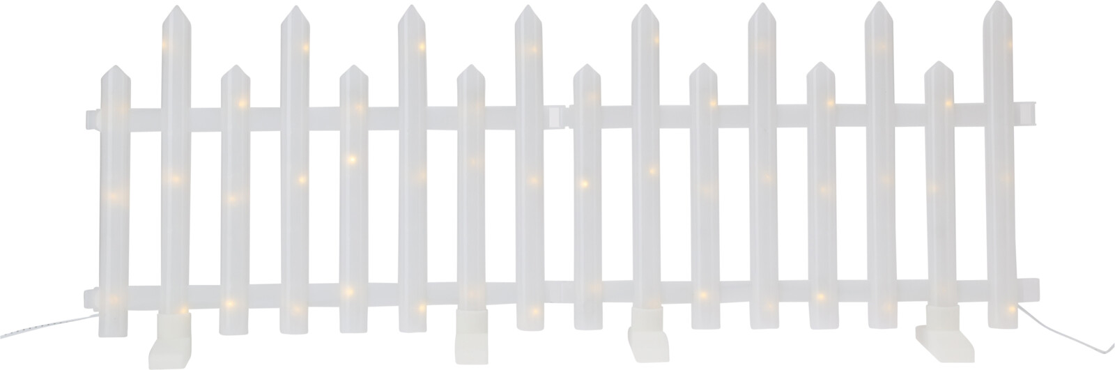 Decoratiune luminoasa, model gard, 36 cm, alb cald