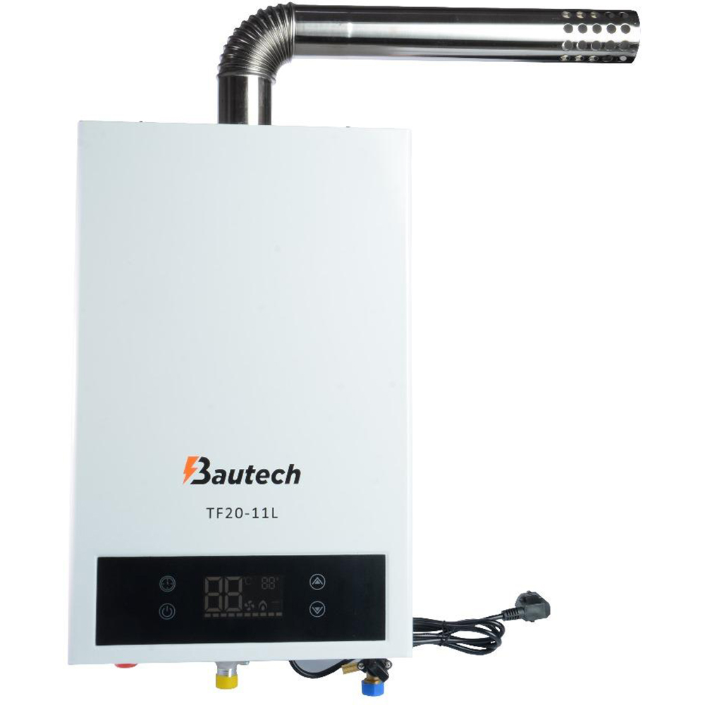 Instant apa calda pe gaz GPL BAUTECH TF20-11 L, 11l/min, 20kW, tiraj fortat, alb