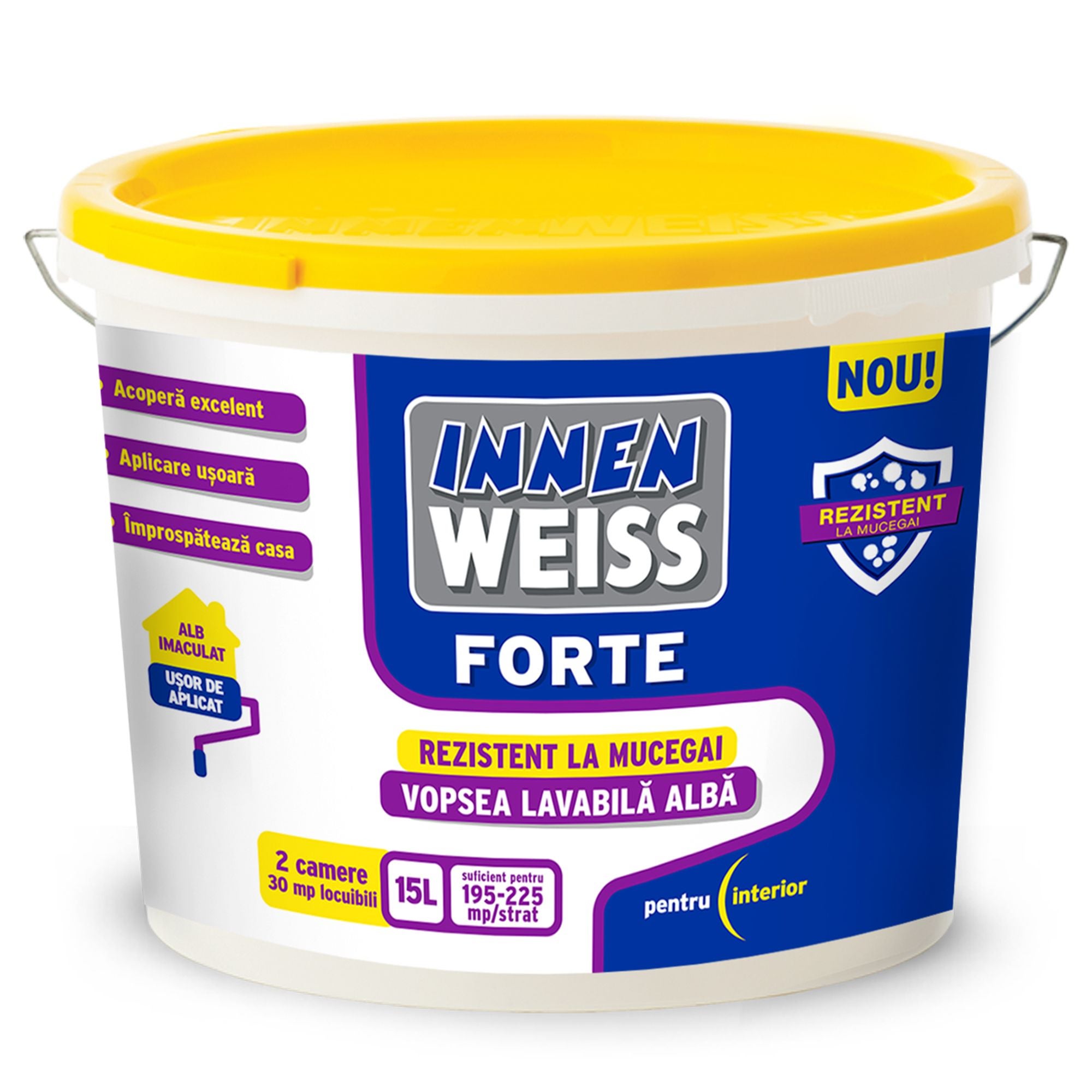 Vopsea lavabila Innenweiss Forte, 15L, alb