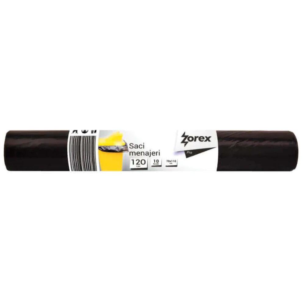 Saci menajeri ZOREX Pro GSM400, 10 bucati, 240 l, negru