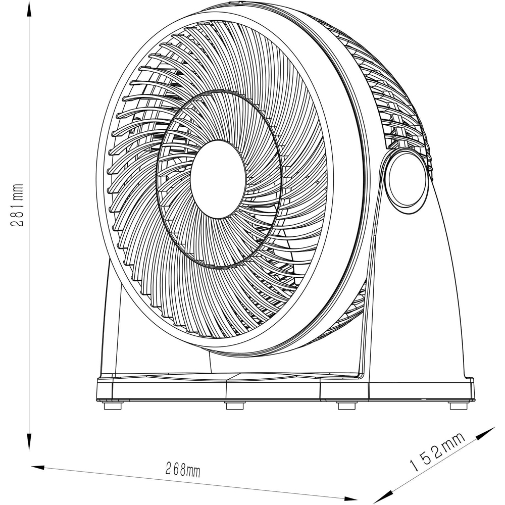 Ventilator de birou, 3 trepte de viteza, D17 cm, 21W, negru