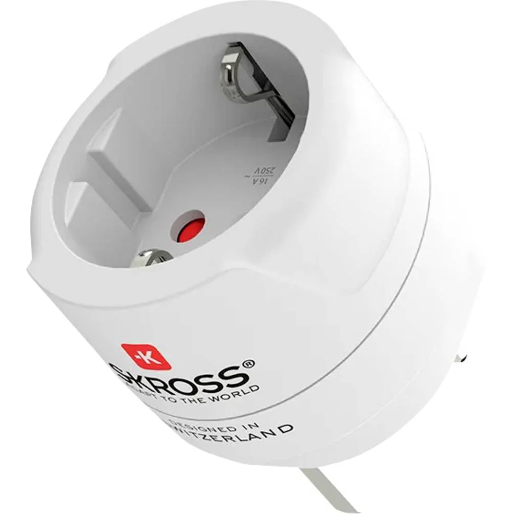 Adaptor priza SKROSS 1.500230C-E, EU-UK, plastic, alb