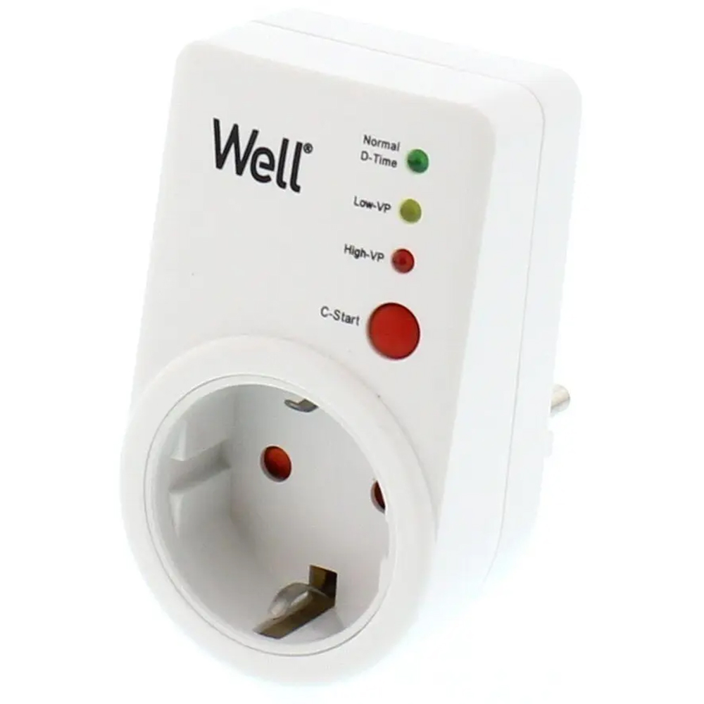 Stecher Schuko WELL ELAD-SH-PROT/VS-WL, protectie la joasa si inalta tensiune, 15A, alb